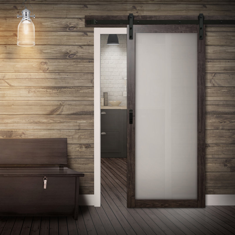 Continental Glass Barn Door with Installation Hardware Kit & Reviews